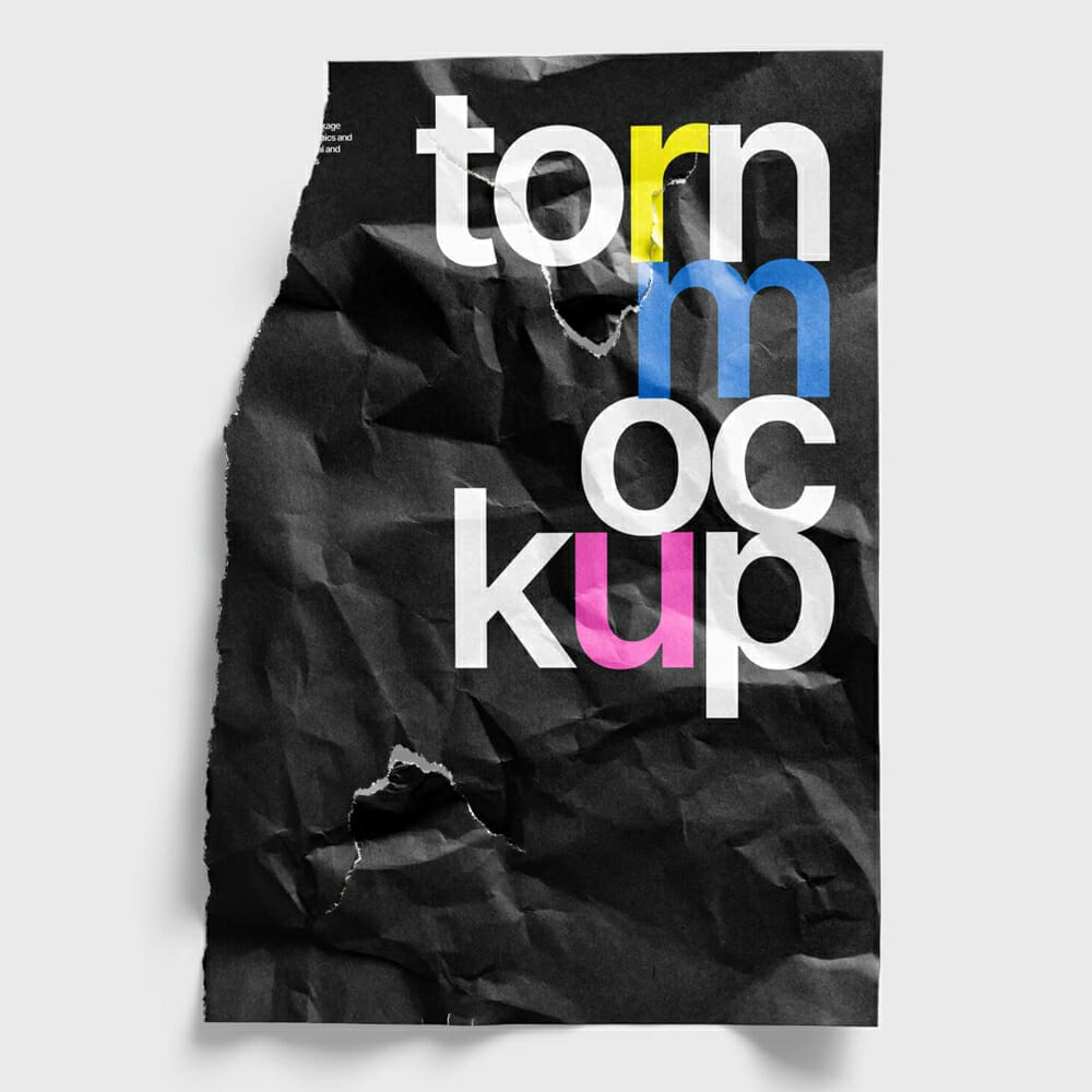 Free Torn Poster Mockup PSD