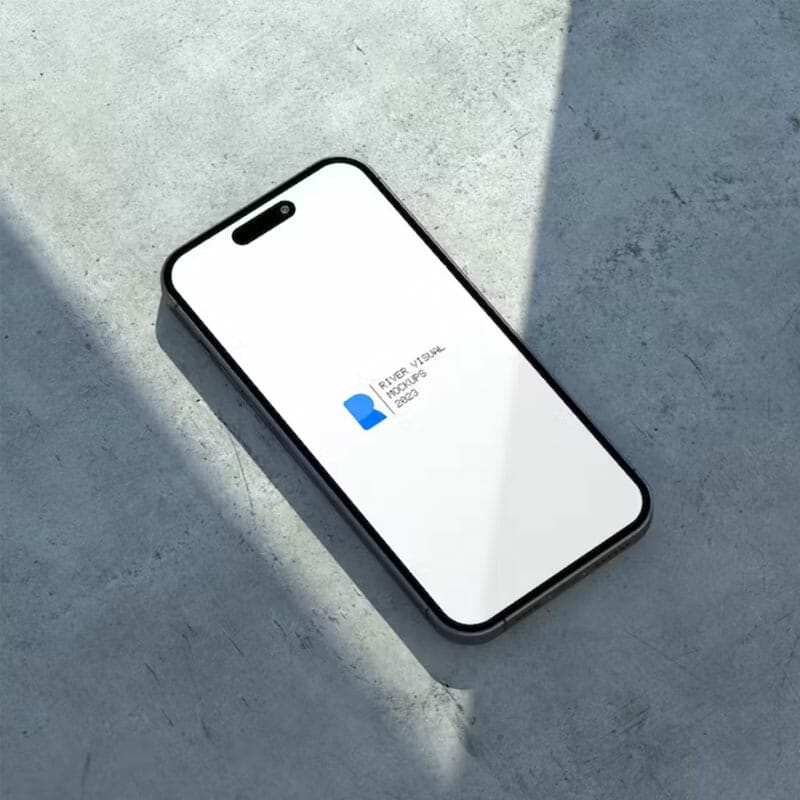 Free iPhone 14 Pro Concrete Mockup PSD