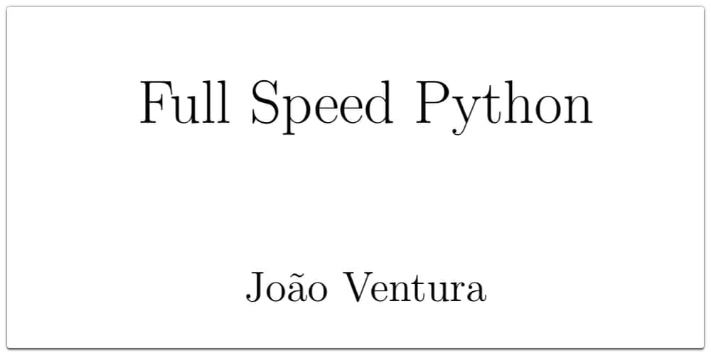 Full Speed Python
