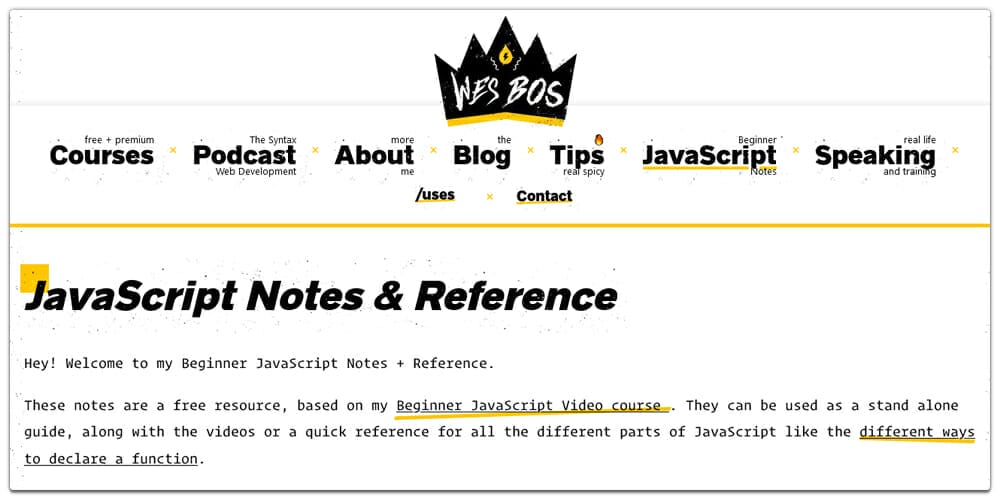 JavaScript Notes and Reference