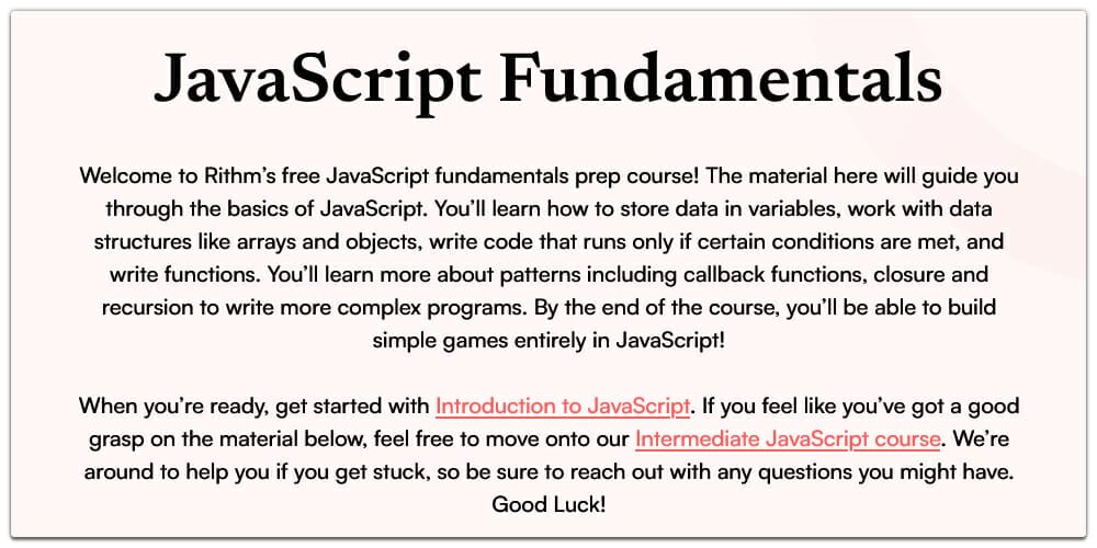 JavaScript fundamentals