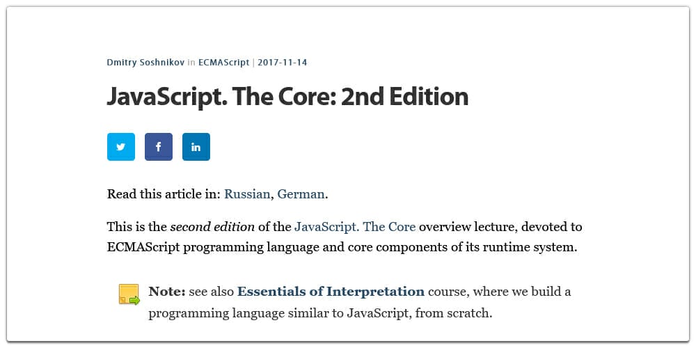 Javascript The Core 2nd Edition