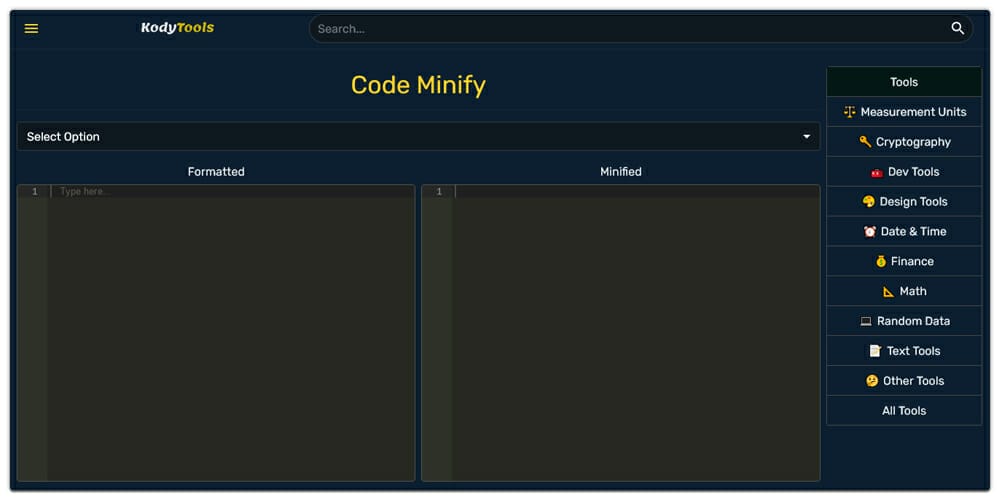 Kodytool CSS Code Minify