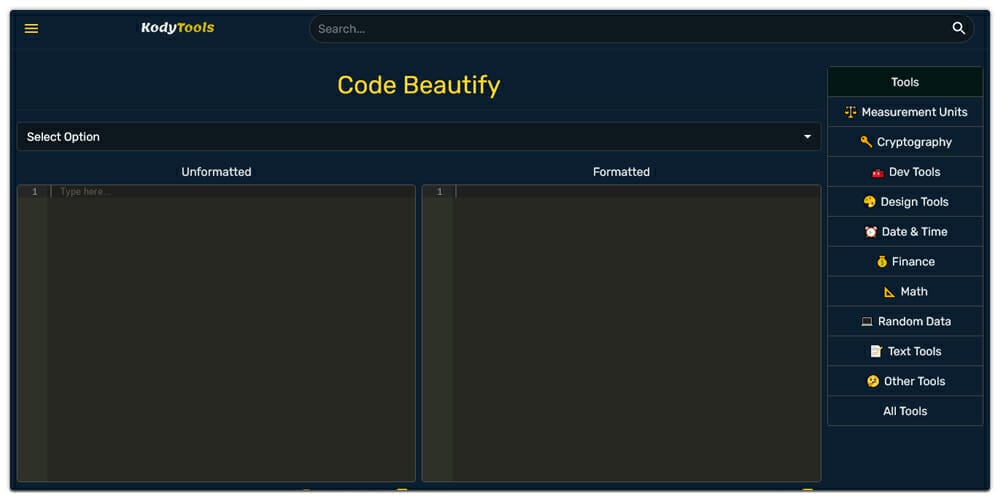 Kodytools CSS Code Beautify