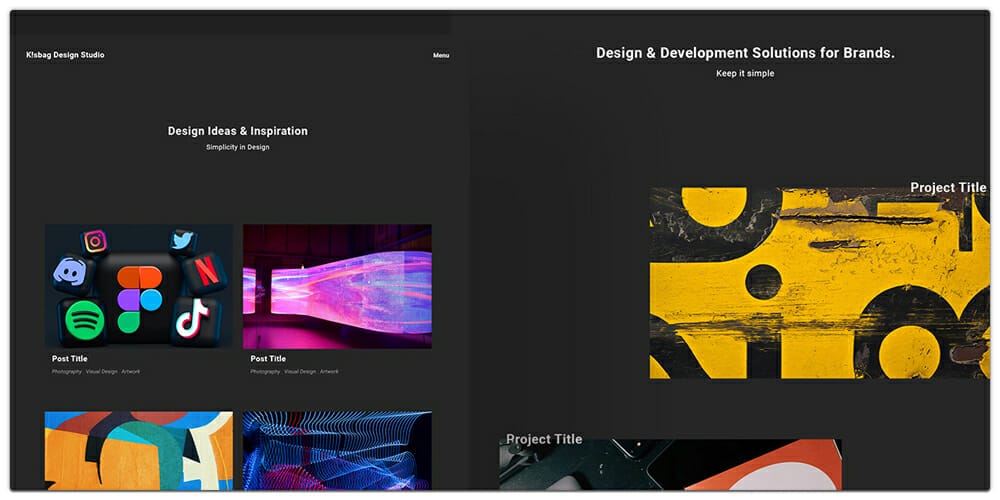 K!sbag Minimal Portfolio Website