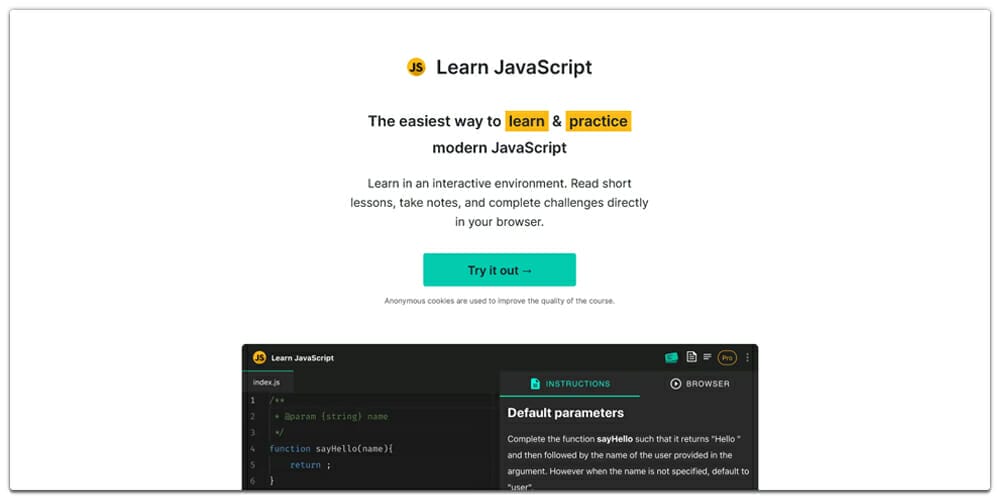 Learn JavaScript Online