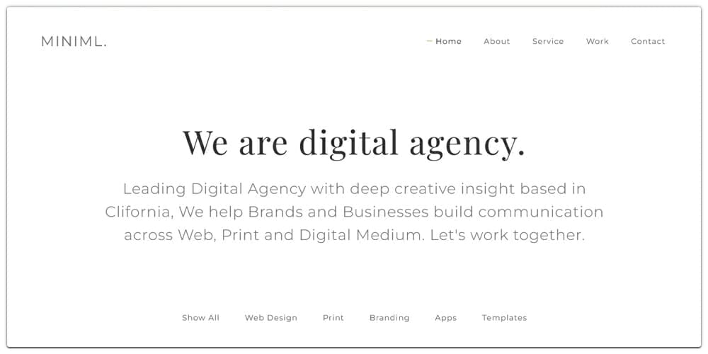 Minimal Portfolio Html CSS Template