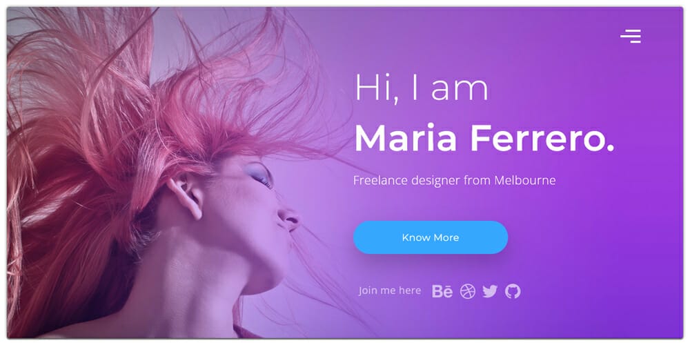 One Page Portfolio Template