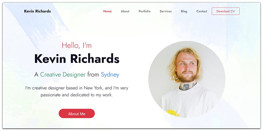 Portfolio Home Page Design