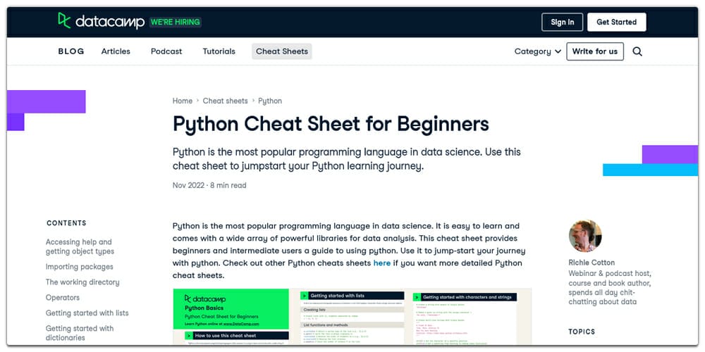 Python Cheat Sheet for Beginners