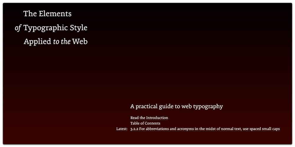 The Elements of Typographic Style Applied to the Web
