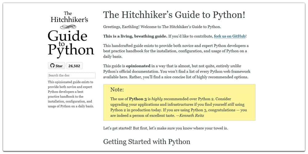 The Hitchhiker’s Guide to Python