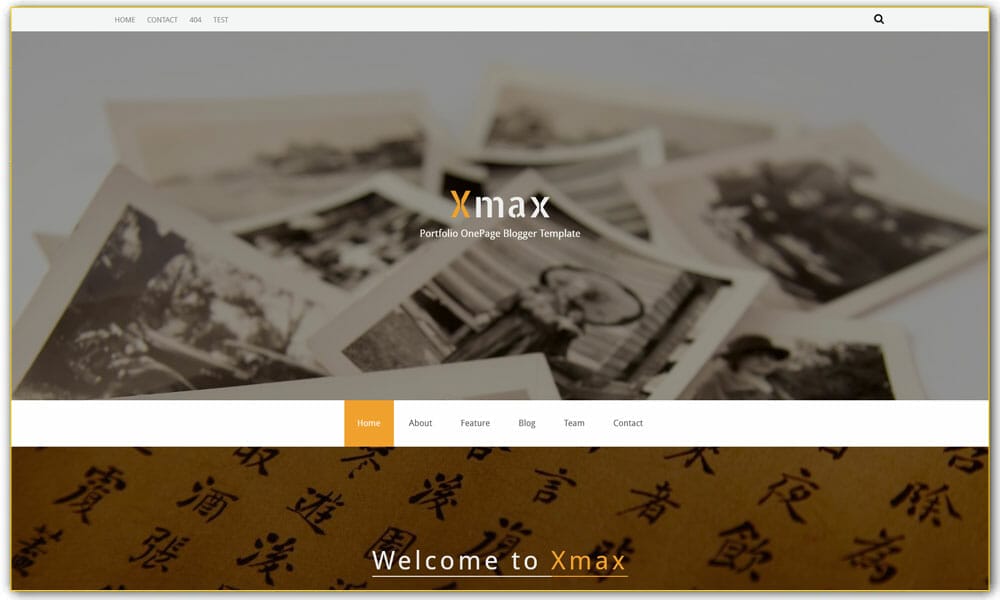 Xmax One Page Portfolio Blogger Template