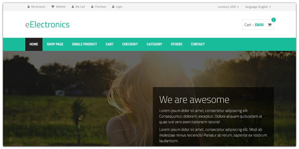 eElectronics Ecommerce HTML Template