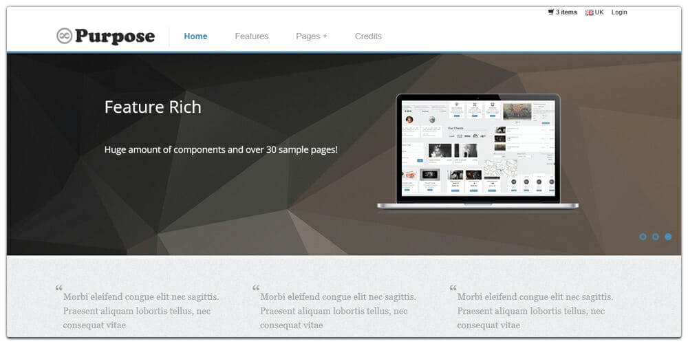 mPurpose Responsive E-Commerce Template