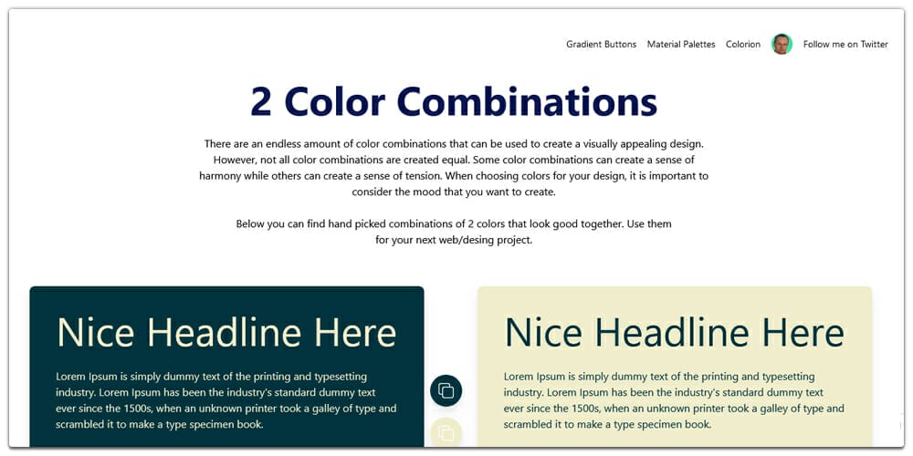 2 Color Combinations