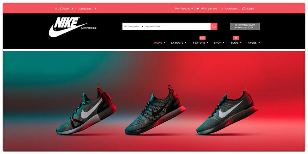 Adidas Landing Page for E Commerce