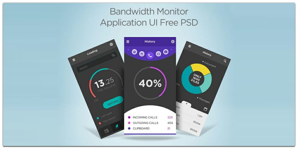Bandwidth Monitor Application UI PSD