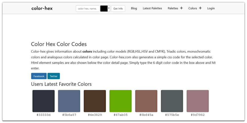 Color Hex Color Codes