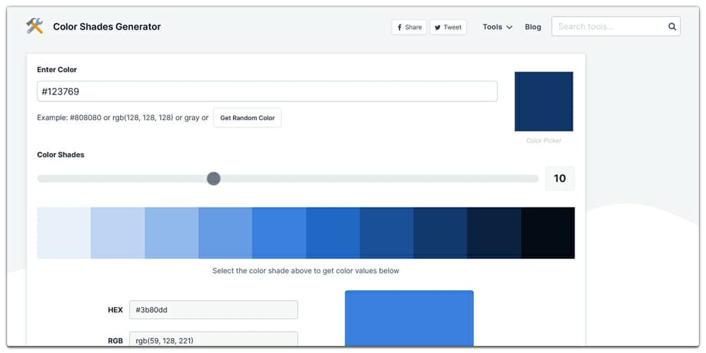 Color Shades Generator