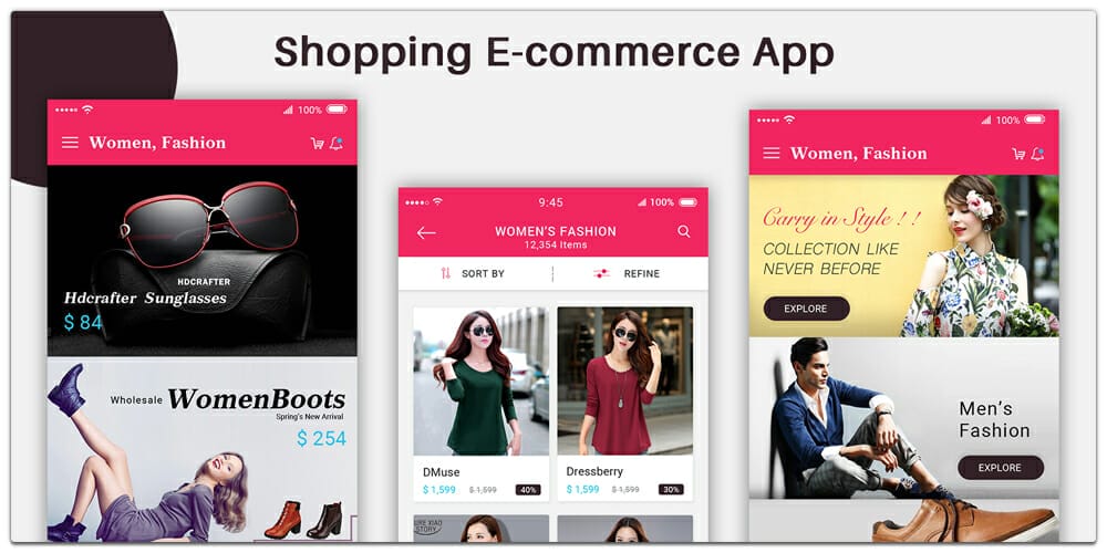 E Commerce Mobile App UI PSD