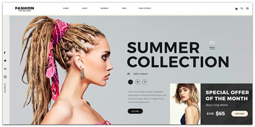 Fashion E-commerce Web Template PSD