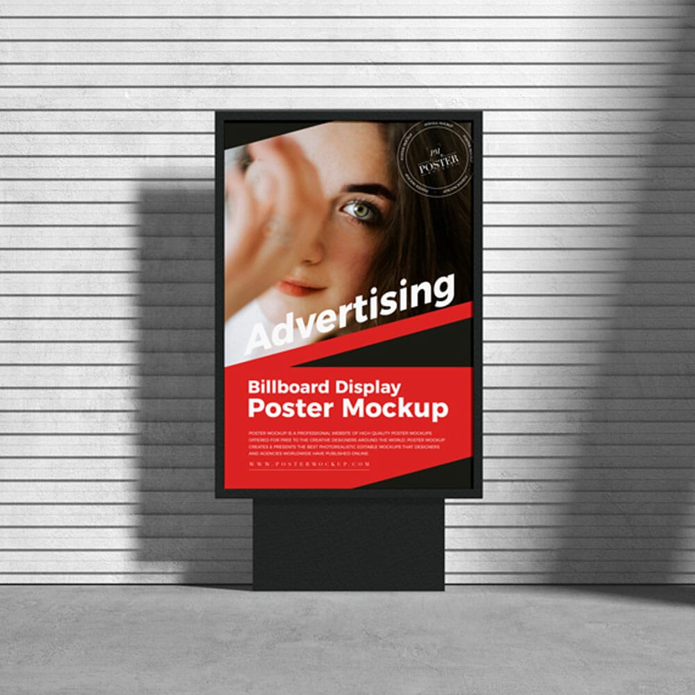 Free Advertising Billboard Display Poster Mockup PSD