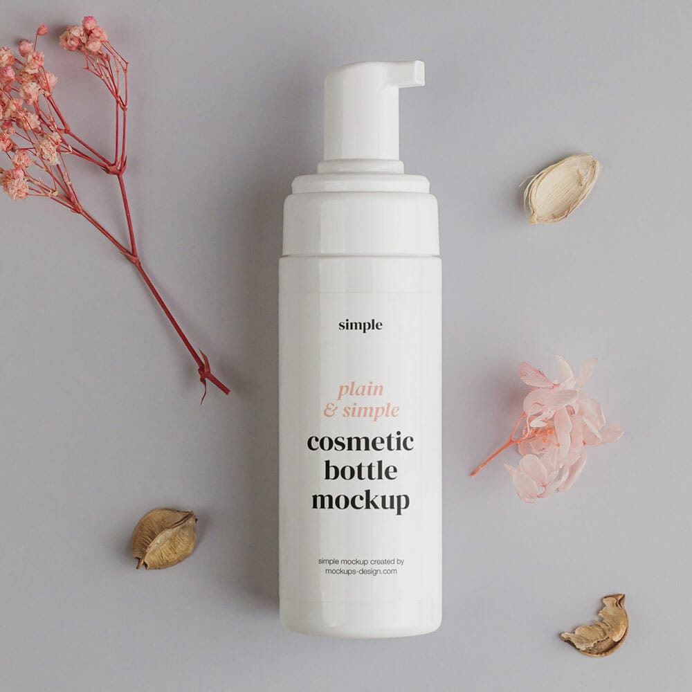 Free Airless Pump Bottle Mockup PSD