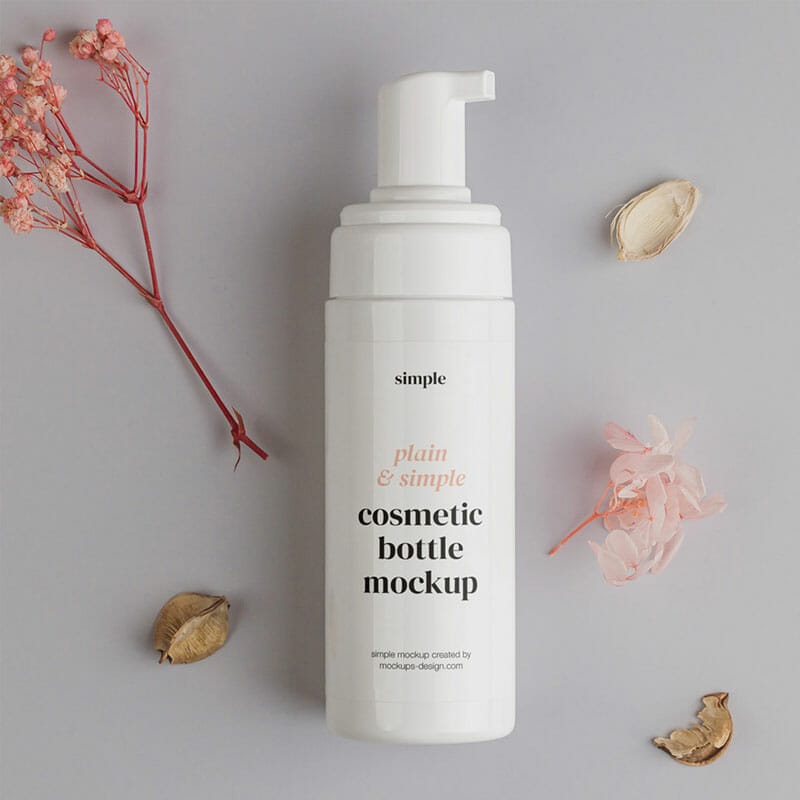 Free Airless Pump Bottle Mockup PSD