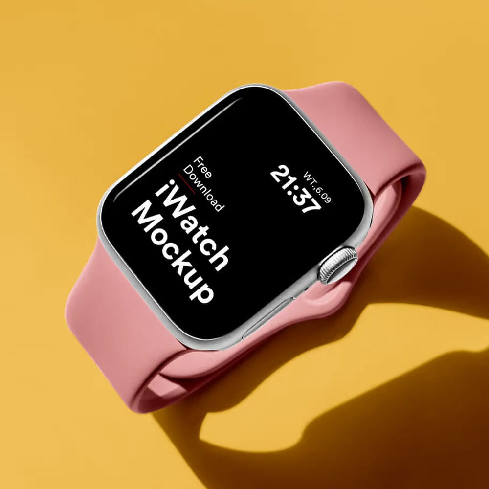 Free Apple Watch Lies On Floor Mockup PSD
