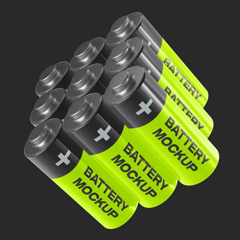 Free Battery Mockup 5K PSD