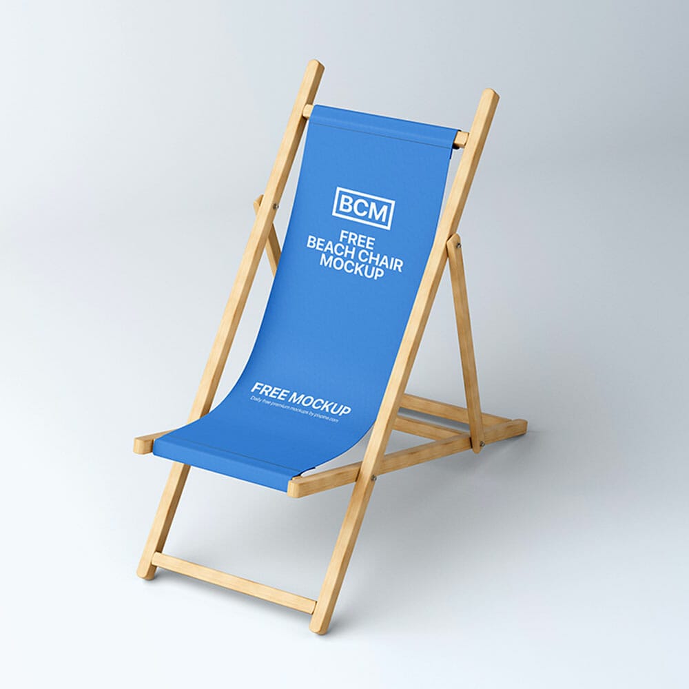 Free Beach Chair Branding Mockup PSD