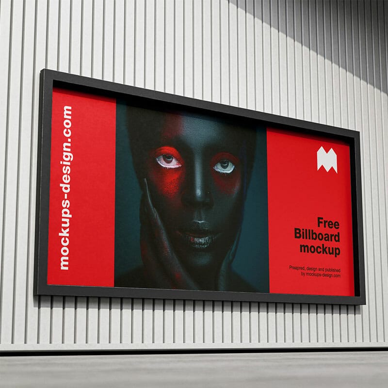 Free Billboard On A Corrugated Sheet Mockup PSD