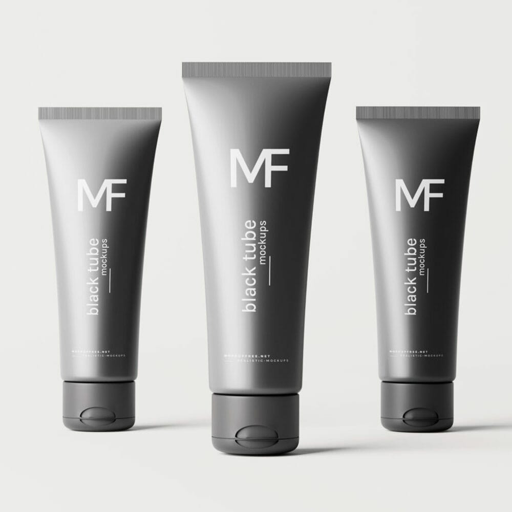 Free Black Cream Tube Mockup PSD