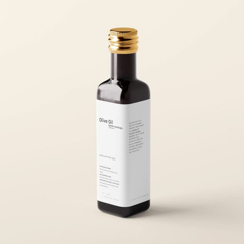 Free Black Glass Olive Oil Bottle Mockups PSD
