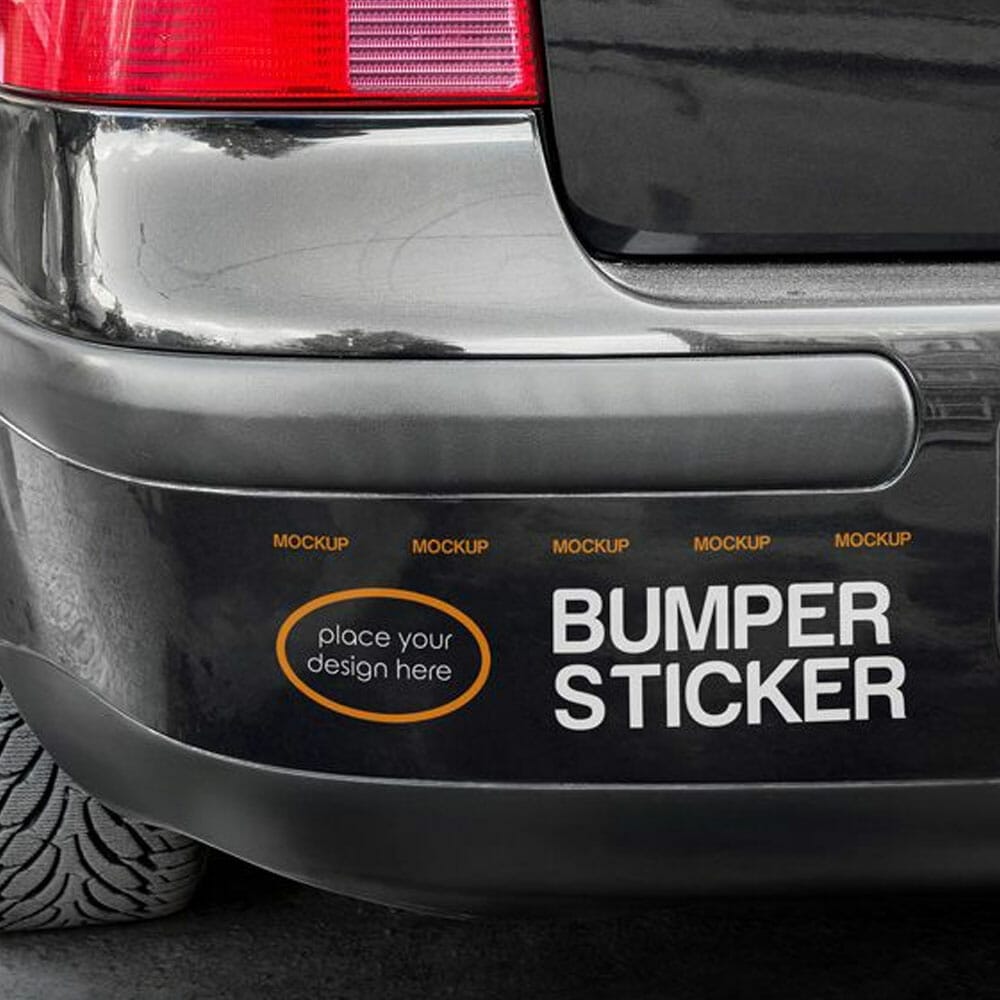 Free Bumper Sticker Mockup PSD