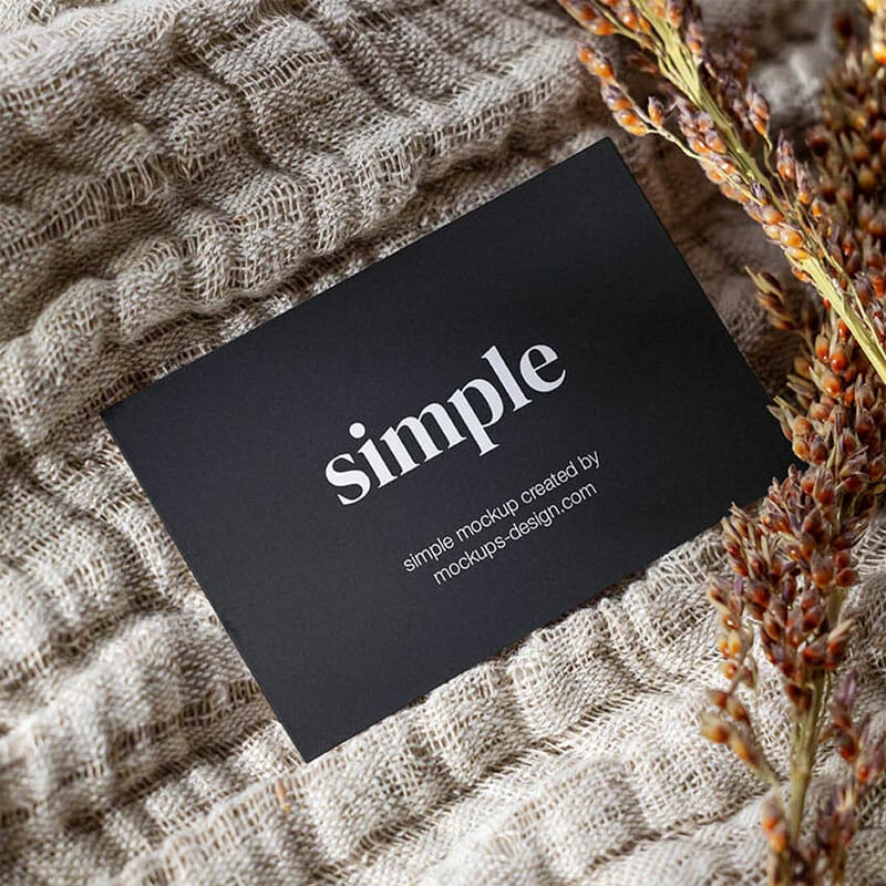 Free Business Card On Blanket Mockup PSD » CSS Author