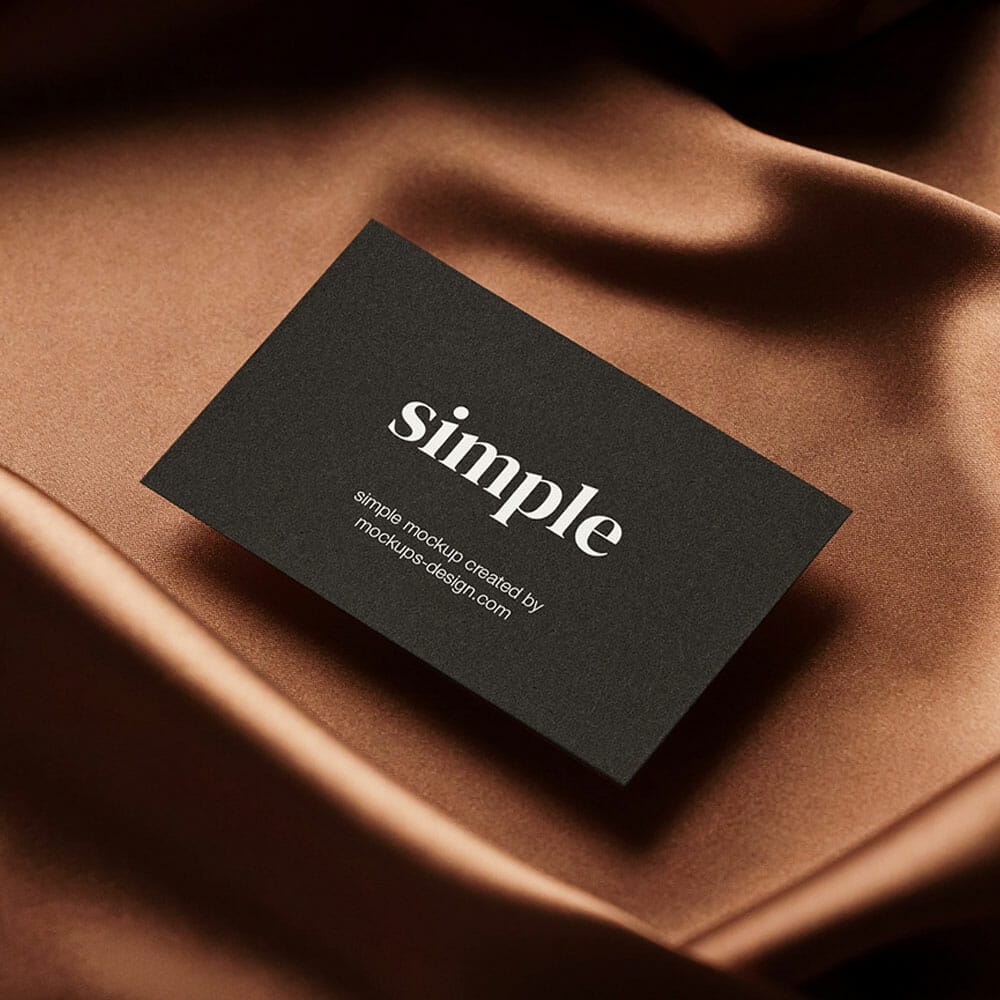 Free Business Card On Brown Background Mockup PSD