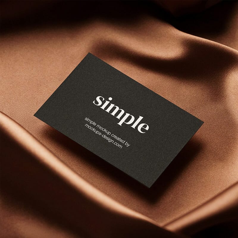 Free Business Card On Brown Background Mockup PSD