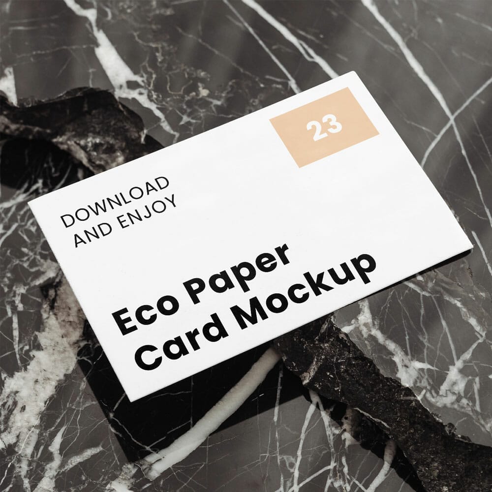 Free Business Card On Marble Mockup PSD