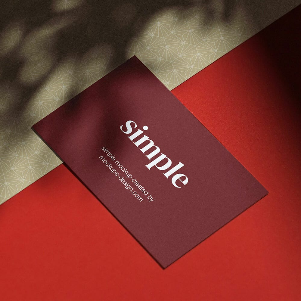 Free Business Card On Paper Mockup PSD