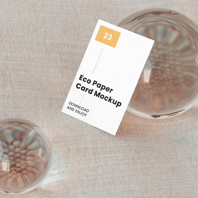 Free Business Card With Glass Ball Mockup PSD