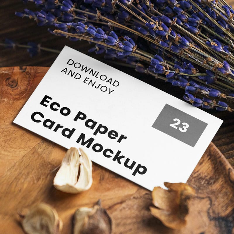 Free Business Card With Lavender Mockup PSD