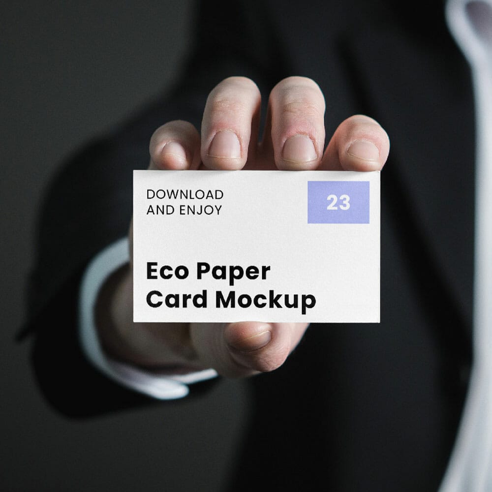 Free Business Card With Men Mockup PSD