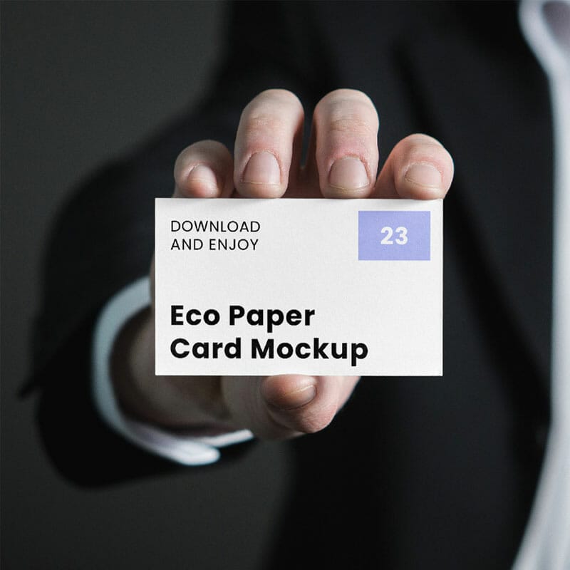 Free Business Card With Men Mockup PSD