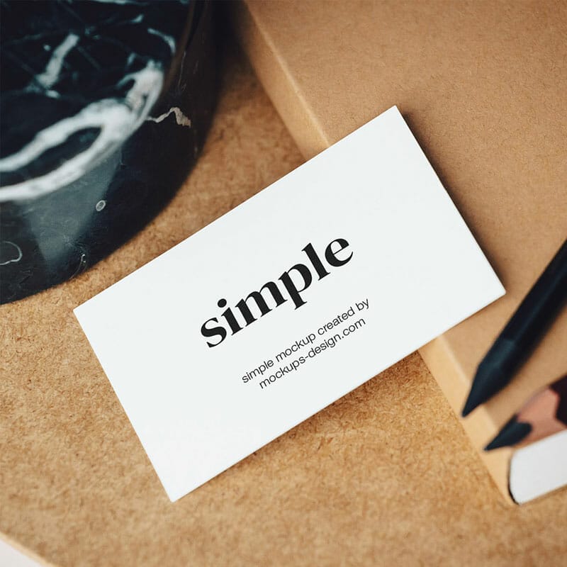 Free Business Card With Pencils Mockup PSD