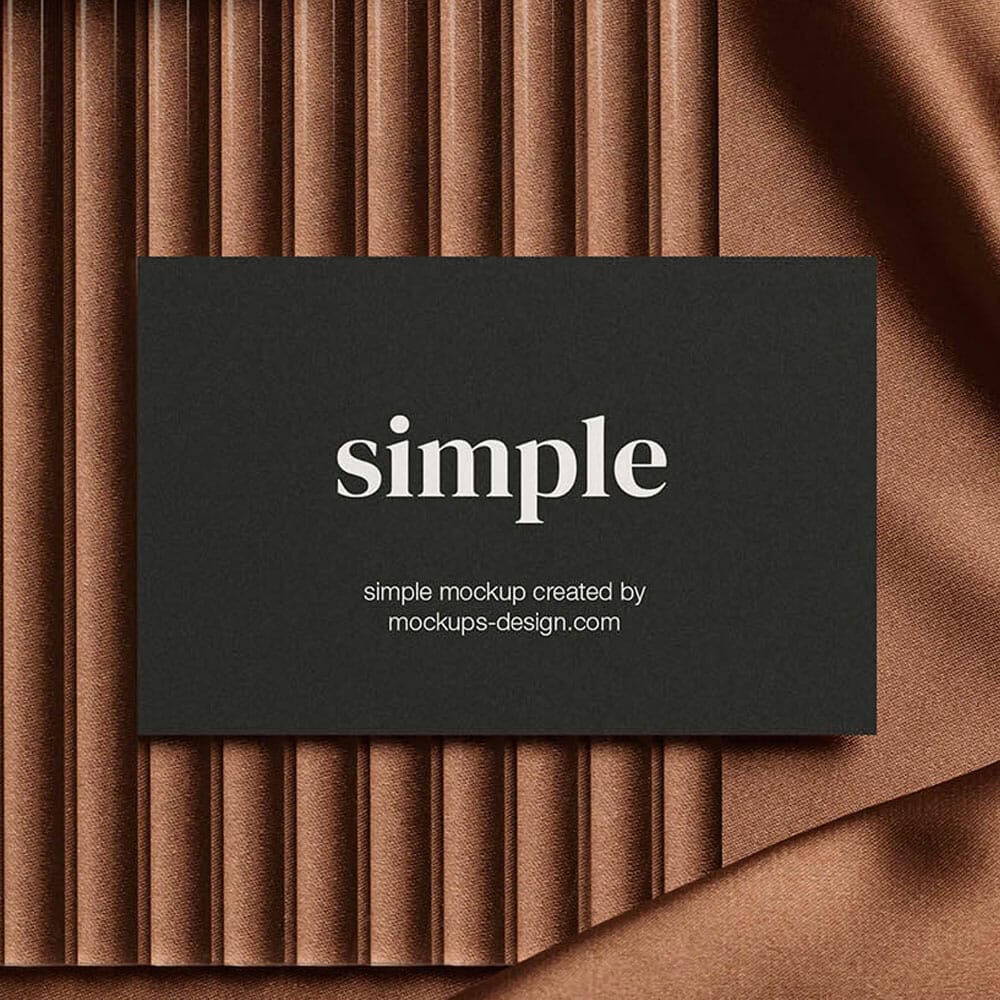 Free Business Card With Velvet Background Mockup PSD