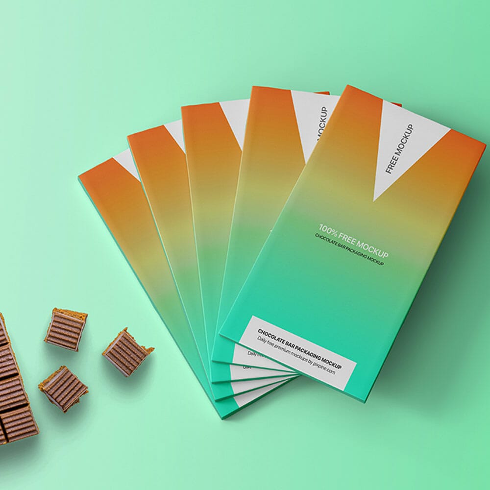 Free Chocolate Bar Packaging PSD Mockup