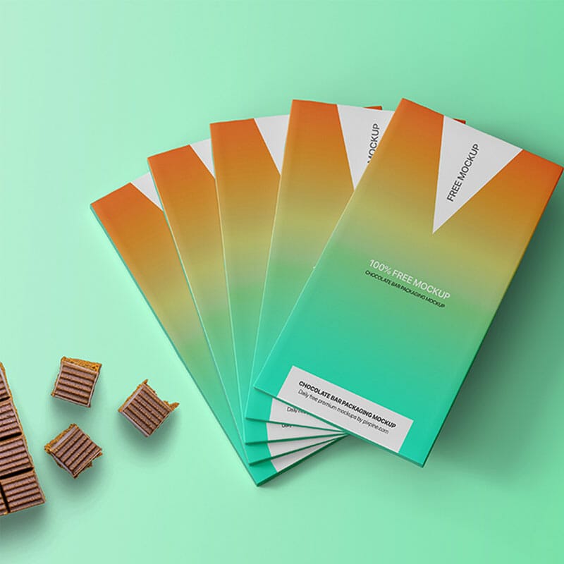 Free Chocolate Bar Packaging PSD Mockup