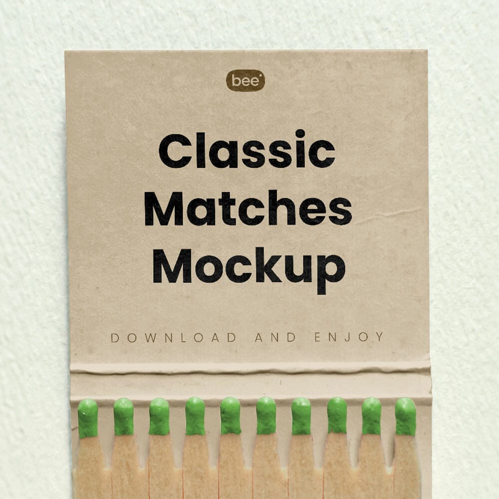 Free Classic Matches Mockup PSD